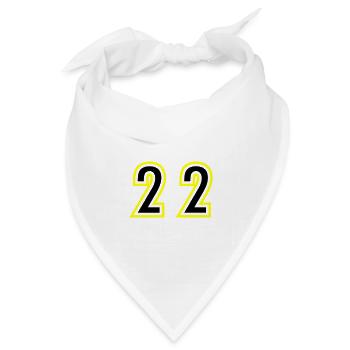 22 Zahl College - Bandana Dreieckstuch - Weiß - Vorne