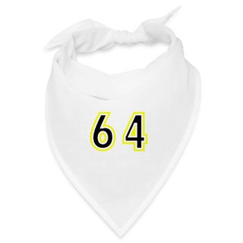 64 Zahl College - Bandana Dreieckstuch - Weiß - Vorne