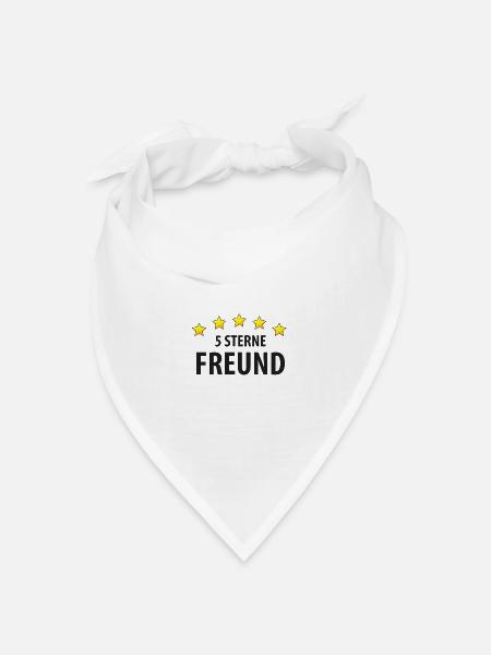 5 Sterne Freund - Bandana Dreieckstuch - Weiß