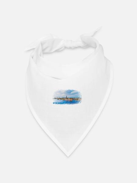 Stockholm Schweden - Bandana Dreieckstuch - Weiß