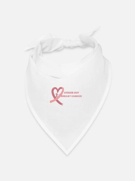 Streichen Sie Brustkrebs Pink Cancer Awareness - Bandana Dreieckstuch - Weiß