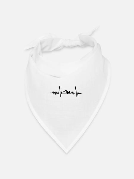 Schwimmerherzschlag Schwimmen - Bandana Dreieckstuch - Weiß