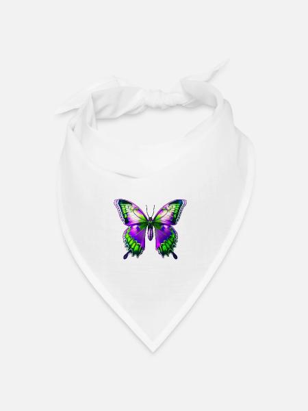 Schmetterling - Bandana Dreieckstuch - Weiß