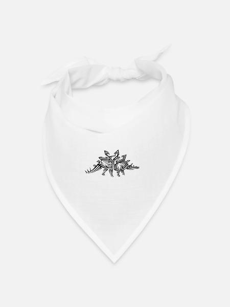 Dinosaurier Stegosaurus Tribal Tattoo - Bandana Dreieckstuch - Weiß