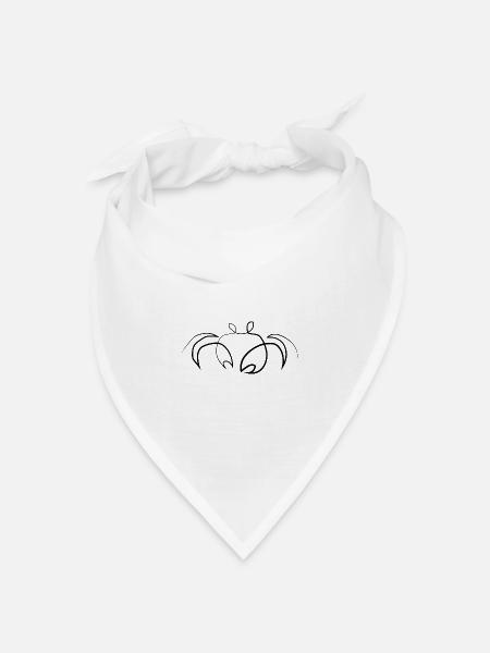 Krabbe - Bandana Dreieckstuch - Weiß