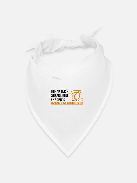 Sternzeichen Steinbock - Eigenschaften - Bandana Dreieckstuch - Weiß