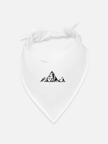 Berge Symbol Mountains - Bandana Dreieckstuch - Weiß