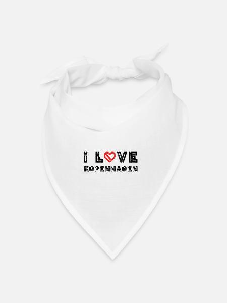 I Love Kopenhagen - Bandana Dreieckstuch - Weiß