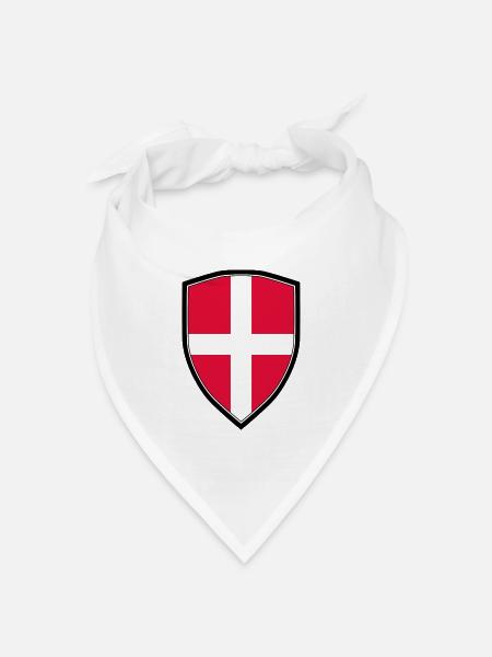 Dänemark Wappen - Bandana Dreieckstuch - Weiß