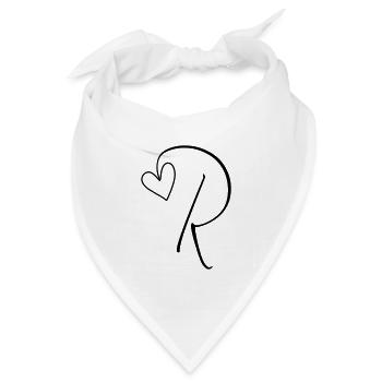 Buchstabe R Buchstabe-R Kalligrafie - Bandana Dreieckstuch - Weiß - Vorne