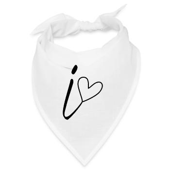 Buchstabe i Buchstabe-I Kalligrafie - Bandana Dreieckstuch - Weiß - Vorne
