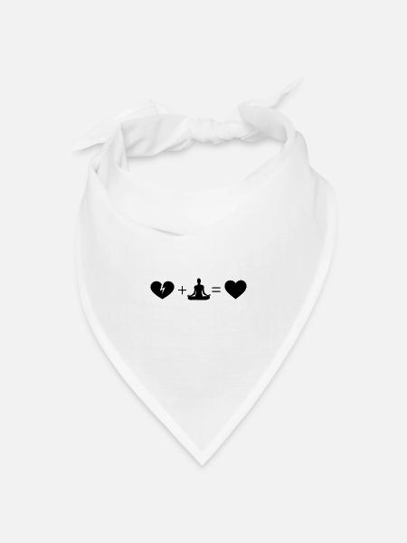 Gebrochenes Herz Herz und Yoga - - Bandana Dreieckstuch - Weiß