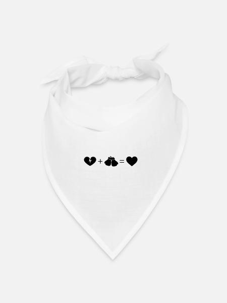 Gebrochenes Herz Herz und Box 1 - - Bandana Dreieckstuch - Weiß