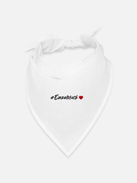 Einzelstück Herz - Bandana Dreieckstuch - Weiß