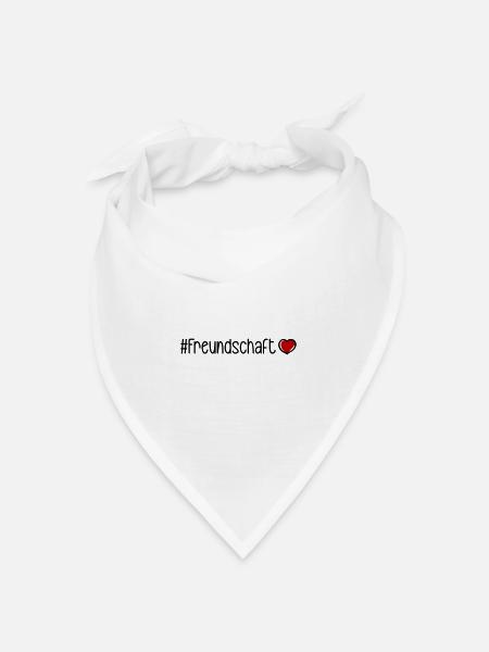 Freundschaft Herz - Bandana Dreieckstuch - Weiß