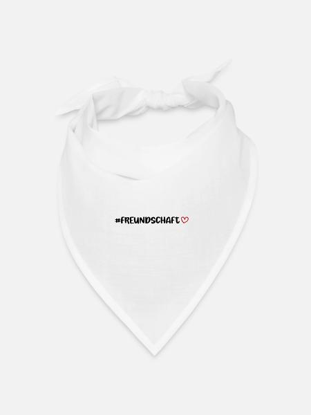 Freundschaft Herz - Bandana Dreieckstuch - Weiß