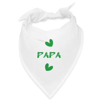 VATERTAG. ALLES GUTE ZUM GEBURTSTAG, PAPA. PAPA. FEST. HERZ - Bandana Dreieckstuch - Weiß - Vorne