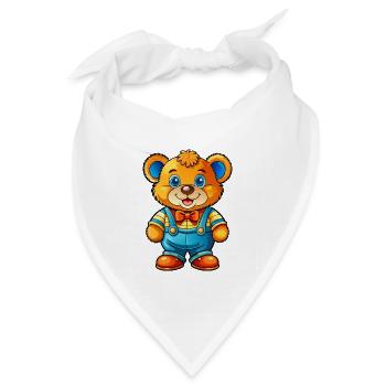 Teddy mit Hose - Bandana Dreieckstuch - Weiß - Vorne