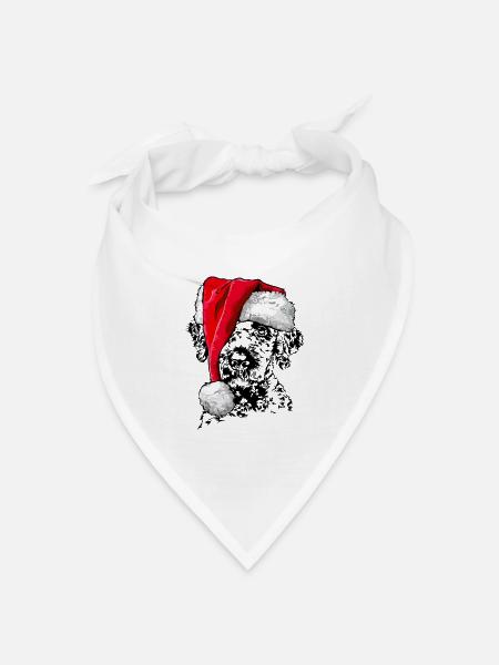 Santa LAGOTTO ROMAGNOLO Weihnachten Hunde Wilsigns - Bandana Dreieckstuch - Weiß