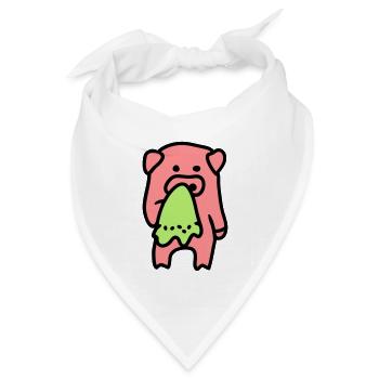 Schwein traurig / krank 3 - Bandana Dreieckstuch - Weiß - Vorne