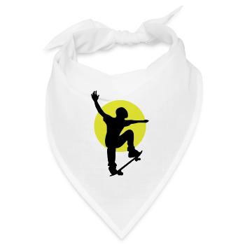 Skateboarder Sonne - Bandana Dreieckstuch - Weiß - Vorne