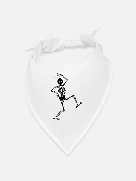 Tanzen-Skelett - Bandana Dreieckstuch - Weiß