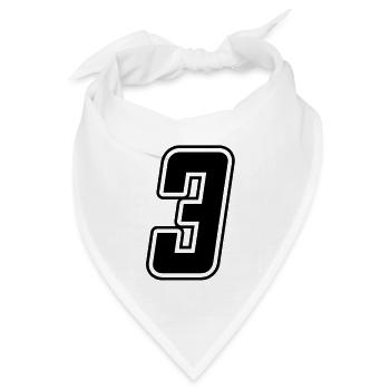 Startnummer 3 - Bandana Dreieckstuch - Weiß - Vorne