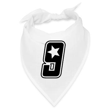 Startnummer 9 - Bandana Dreieckstuch - Weiß - Vorne