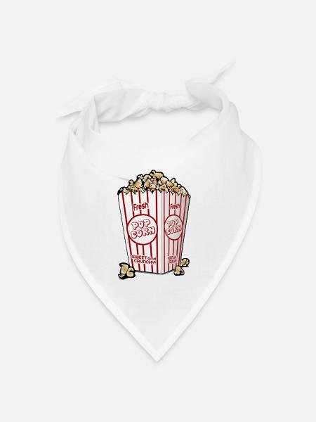 Popcorn. Geschenkidee - Bandana Dreieckstuch - Weiß