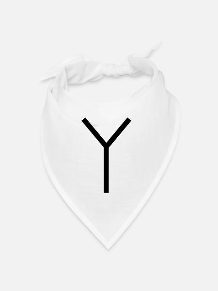 Neue Homöopathie - Heilzeichen Ypsilon - Bandana Dreieckstuch - Weiß