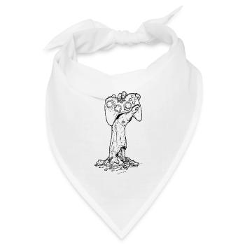 Black and white zombie gamer - Bandana Dreieckstuch - Weiß - Vorne