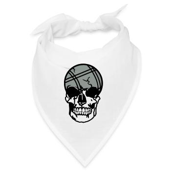 Petanque Ball tod tot Kopf skull11204 - Bandana Dreieckstuch - Weiß - Vorne
