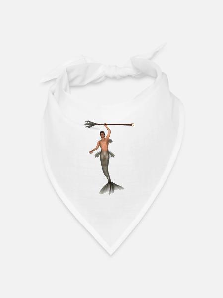Poseidon - Bandana Dreieckstuch - Weiß