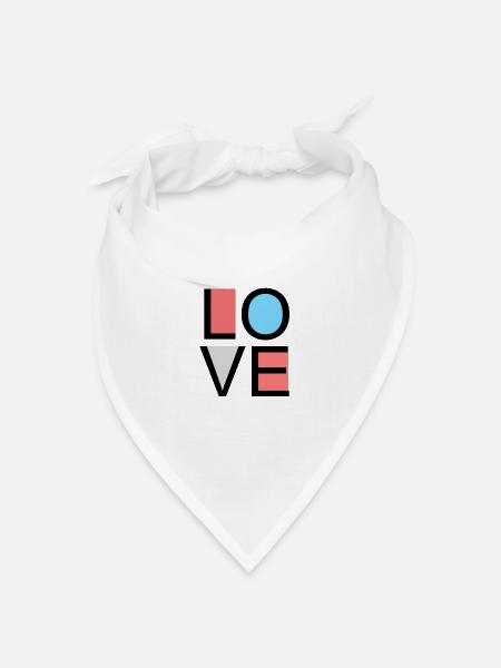 Liebe - Bandana Dreieckstuch - Weiß