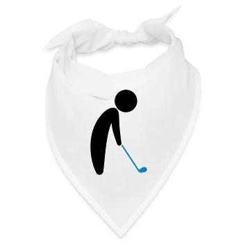 Ein Golfspieler kurz vor dem Abschlag - Bandana Dreieckstuch - Weiß - Vorne