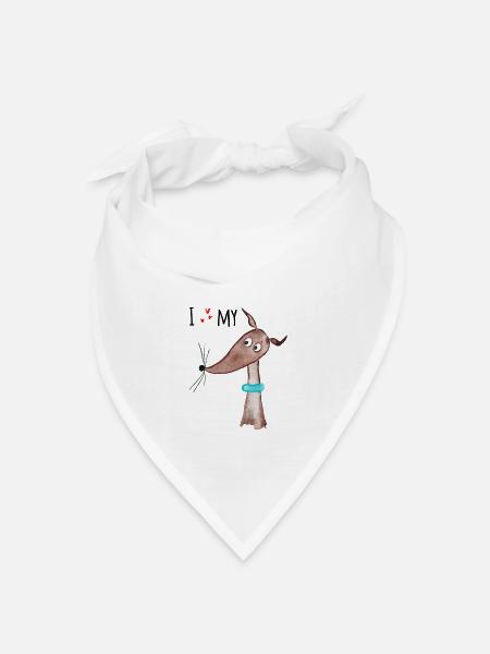 I love my Sighthound - Bandana Dreieckstuch - Weiß