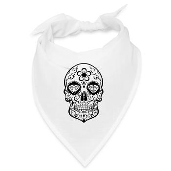 sugar skull pink - Bandana Dreieckstuch - Weiß - Vorne