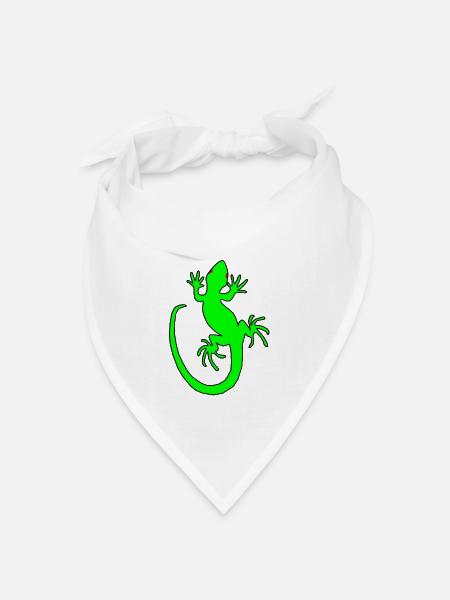Neon Gecko - Bandana Dreieckstuch - Weiß