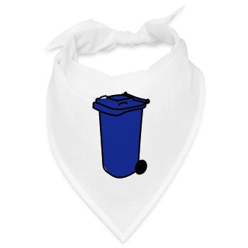 blaue Tonne - Bandana Dreieckstuch - Weiß - Vorne