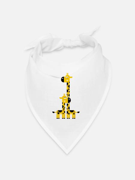 Giraffe und Giraffe - Bandana Dreieckstuch - Weiß