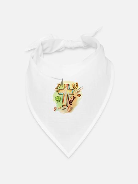 Lebendige Christliche Symbolik Illustration - Bandana Dreieckstuch - Weiß