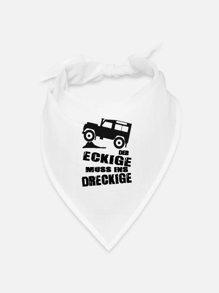 Land-Rover Defender Der Eckige - Bandana Dreieckstuch - Weiß
