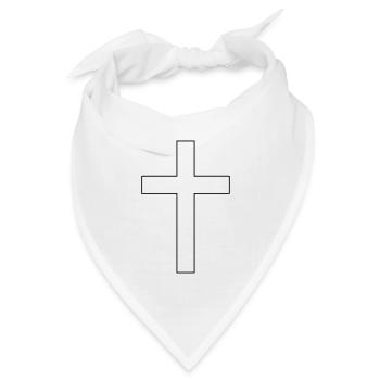 Klassisches Lateinisches Kreuz - Bandana Dreieckstuch - Weiß - Vorne