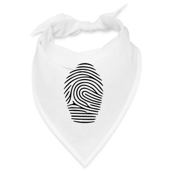 Fingerprint Vector Fingerabdruck - Bandana Dreieckstuch - Weiß - Vorne