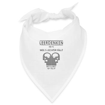 Leerdenken Querdenken No1 - Bandana Dreieckstuch - Weiß - Vorne