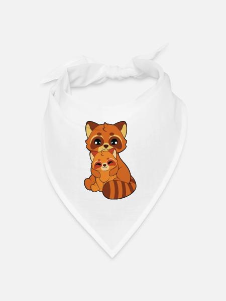Roter Panda Umarmen - Bandana Dreieckstuch - Weiß