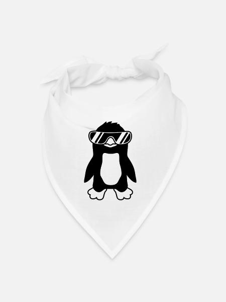 Cool Design Sonnenbrille Pinguin - Bandana Dreieckstuch - Weiß