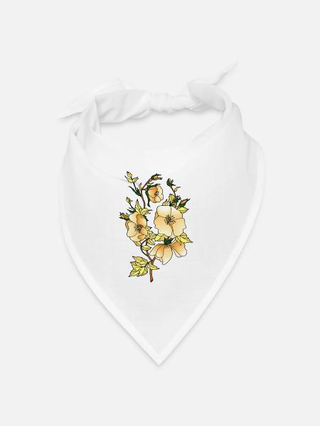 Blumen - Bandana Dreieckstuch - Weiß