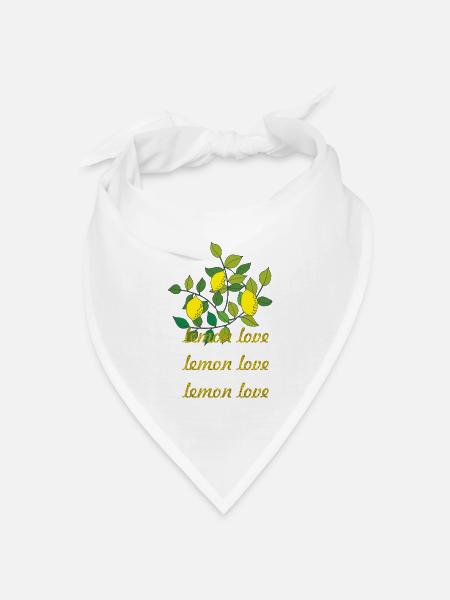 lemon love - Bandana Dreieckstuch - Weiß