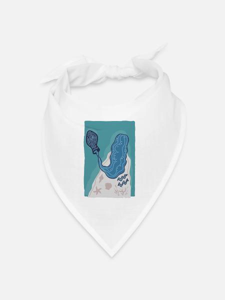 Aquarius Sign Wassermann Illustration Frau Wellen  - Bandana Dreieckstuch - Weiß